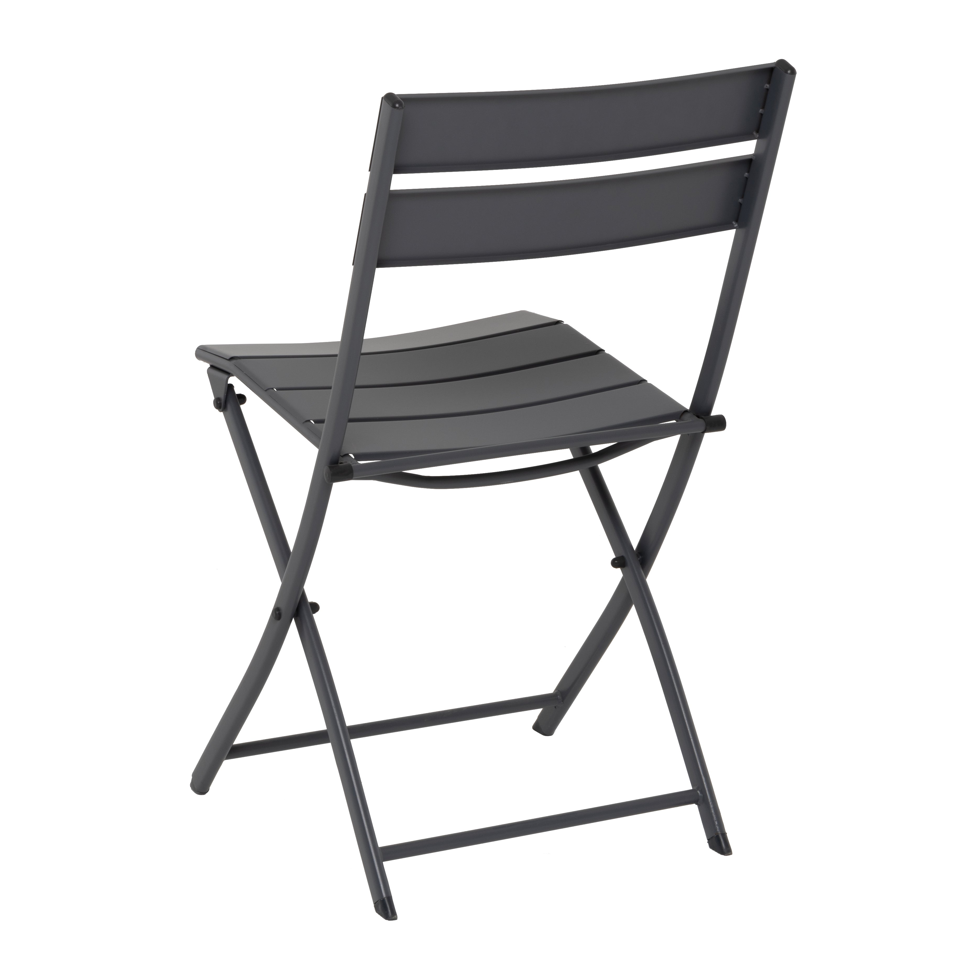 VESTIAMO CASA GIARDINO - Sedia pieghevole da giardino in acciaio grigio - 52x46cm